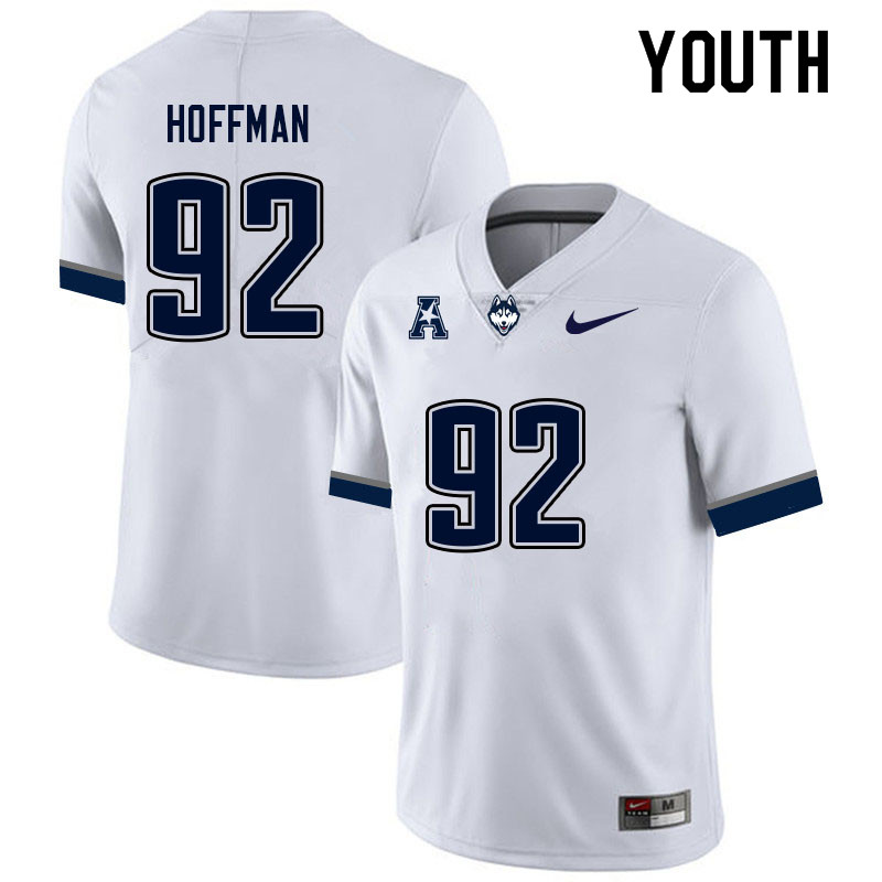 Youth #92 Matt Hoffman Uconn Huskies College Football Jerseys Sale-White - Click Image to Close